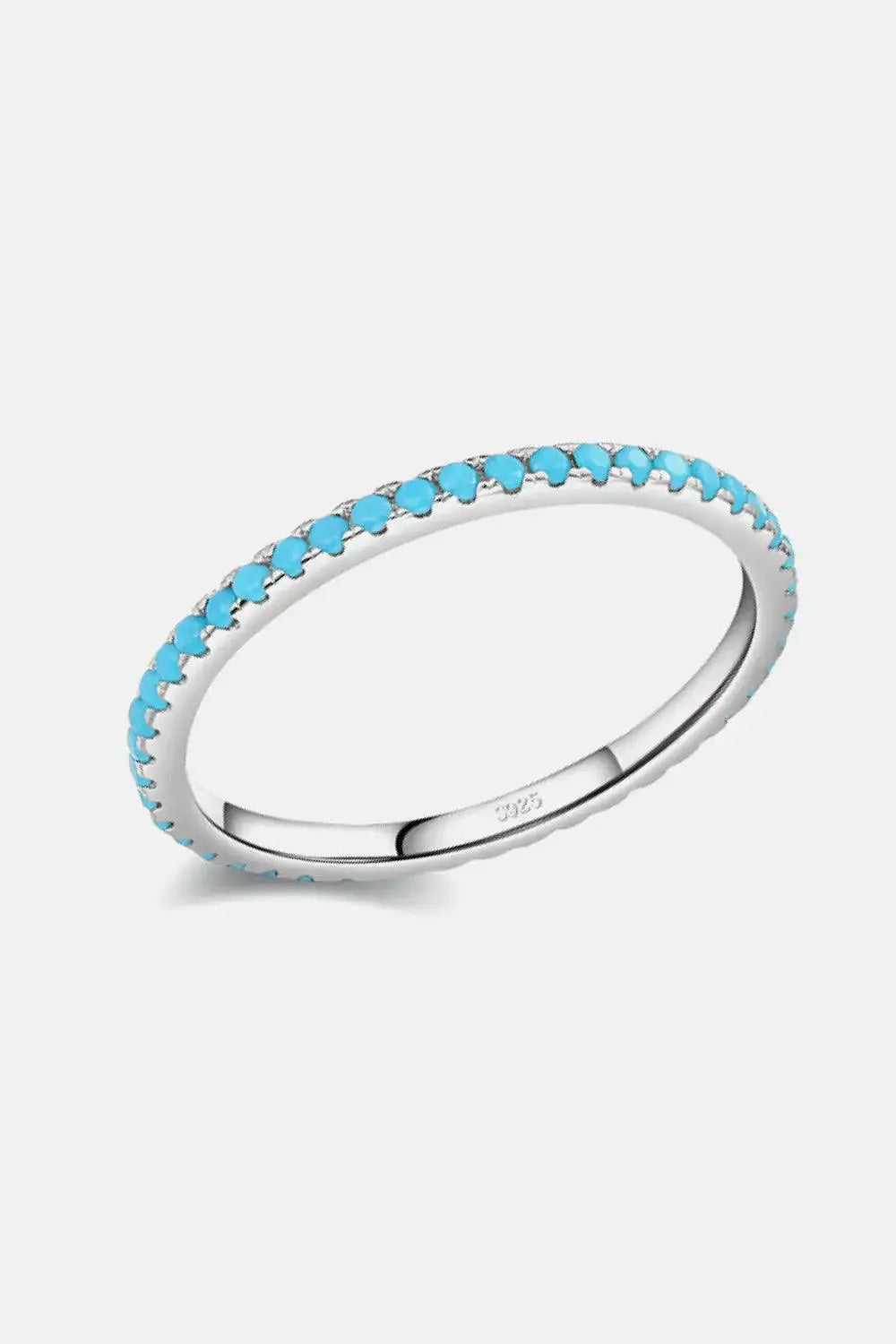925 Sterling Silver Artificial Turquoise Ring - TETAEA