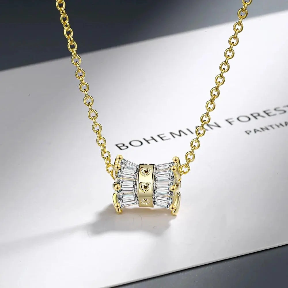 925 Sterling Silver Full Moissanite Diamond Women's Necklace, TETAEA