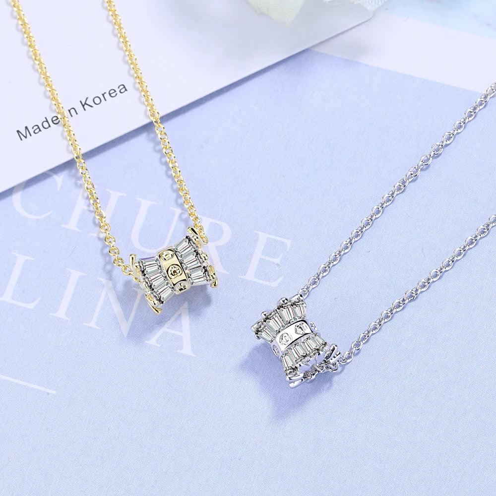 925 Sterling Silver Full Moissanite Diamond Women's Necklace, TETAEA