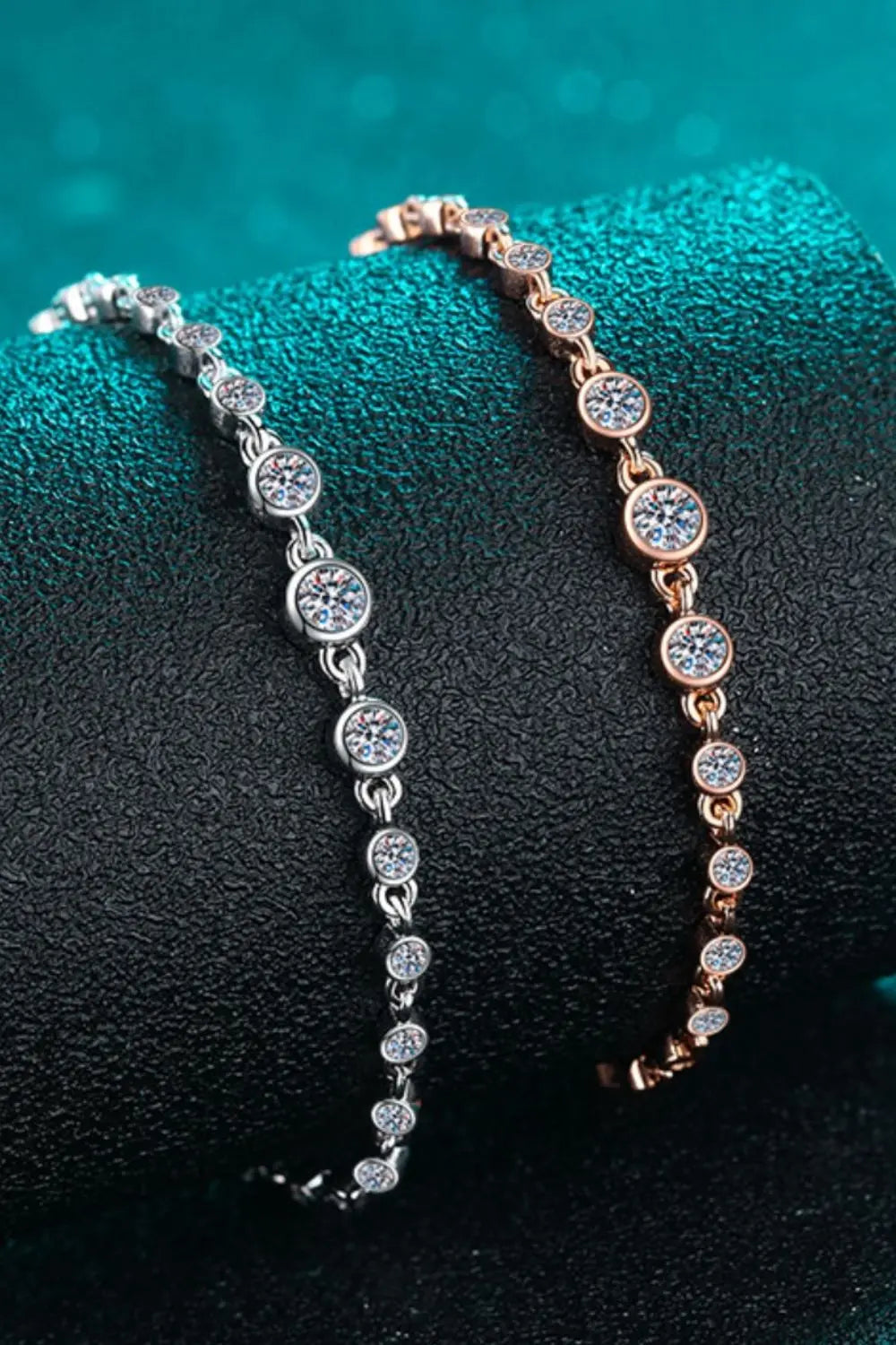 925 Sterling Silver Inlaid Moissanite Bracelet Trendsi