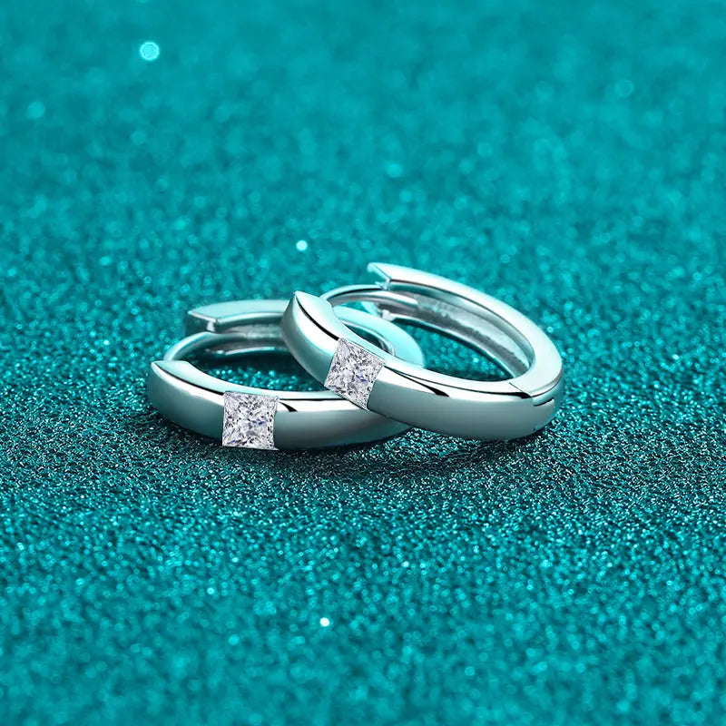 925 Sterling Silver Moissanite Huggie Earrings Trendsi