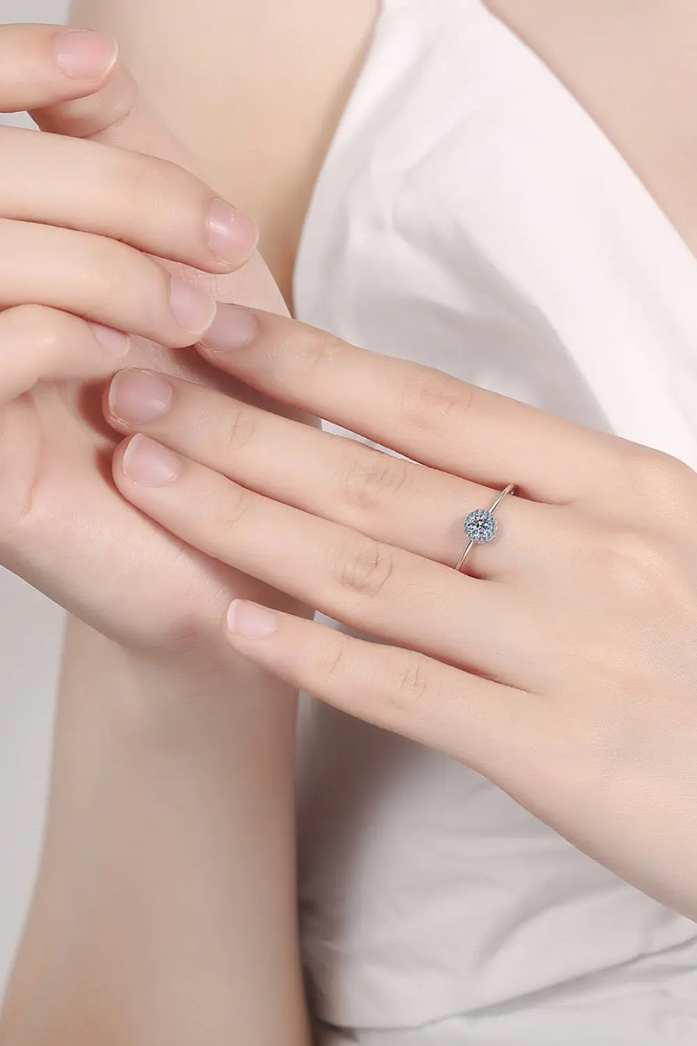 925 Sterling Silver Moissanite Ring Trendsi