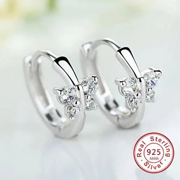 Cute Earrings Butterfly 925 Silver - TETAEA