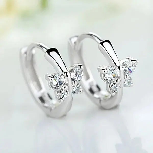 Cute Earrings Butterfly 925 Silver - TETAEA