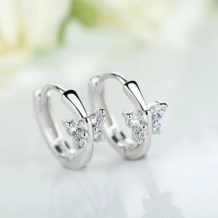 Cute Earrings Butterfly 925 Silver - TETAEA