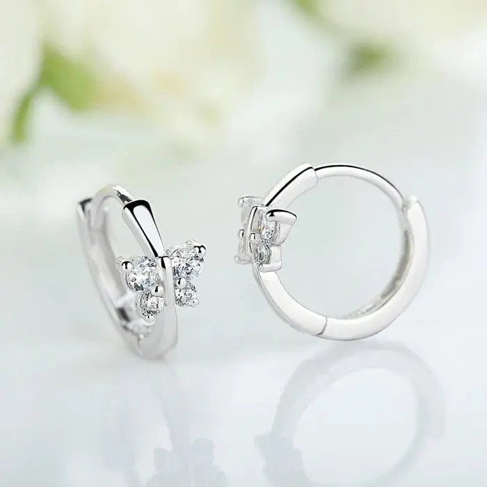 Cute Earrings Butterfly 925 Silver - TETAEA