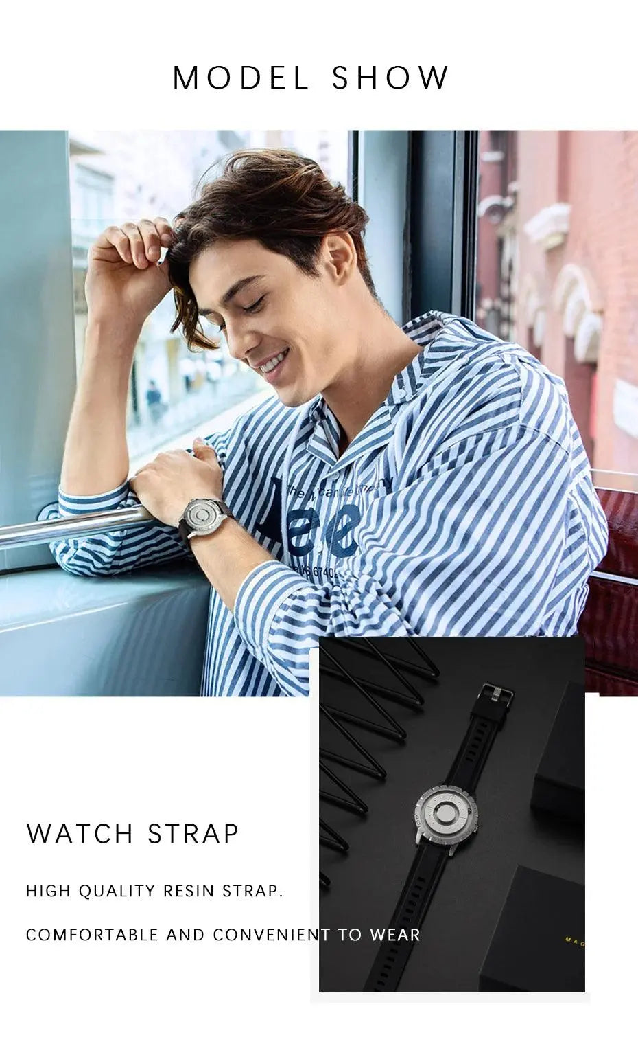 EUTOUR Watches Men Magnetic Watches 3D One Piece Quartz Luxury Watch TETAEA