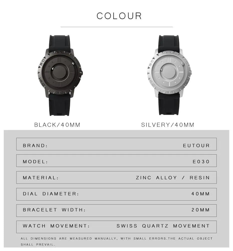 EUTOUR Watches Men Magnetic Watches 3D One Piece Quartz Luxury Watch TETAEA