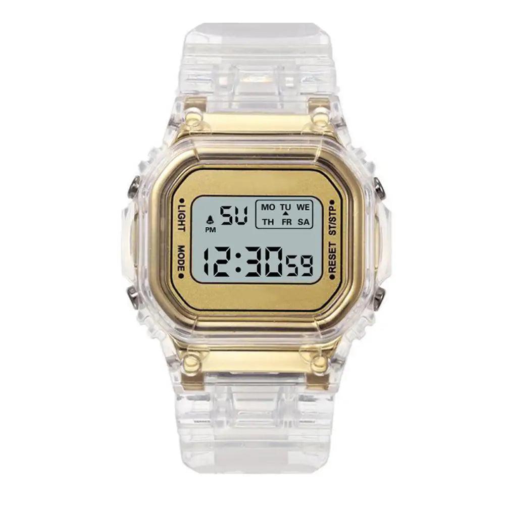 Unisex and children's watches, elegant transparent digital and sports