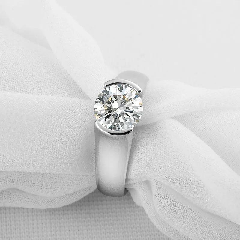 925 Silver Rings 2 Carat Round Cut Diamond