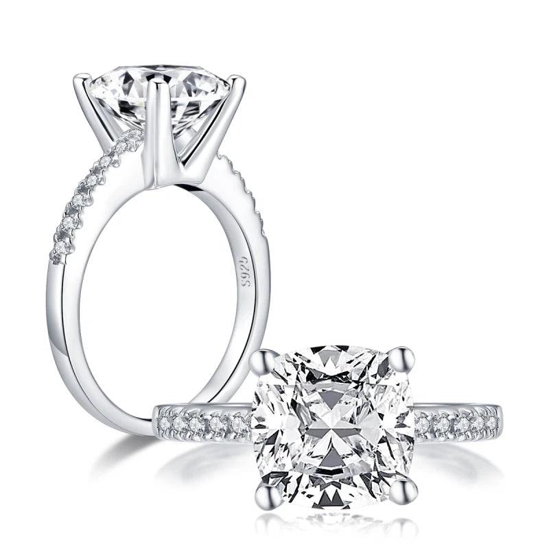 3.5 Carat Ring Cushion Cut 925 Sterling Silver