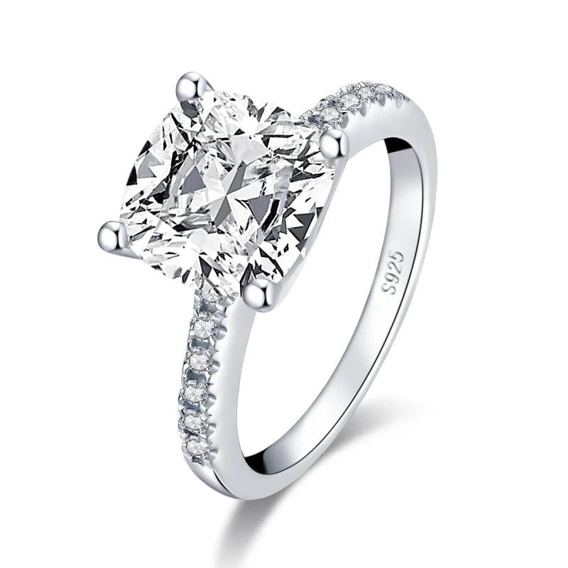 3.5 Carat Ring Cushion Cut 925 Sterling Silver