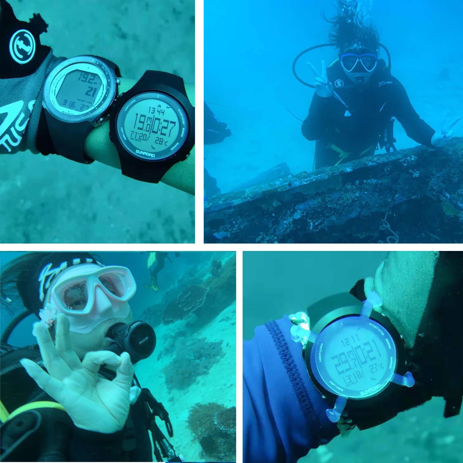 Stylish waterproof digital watch for divers and athletes