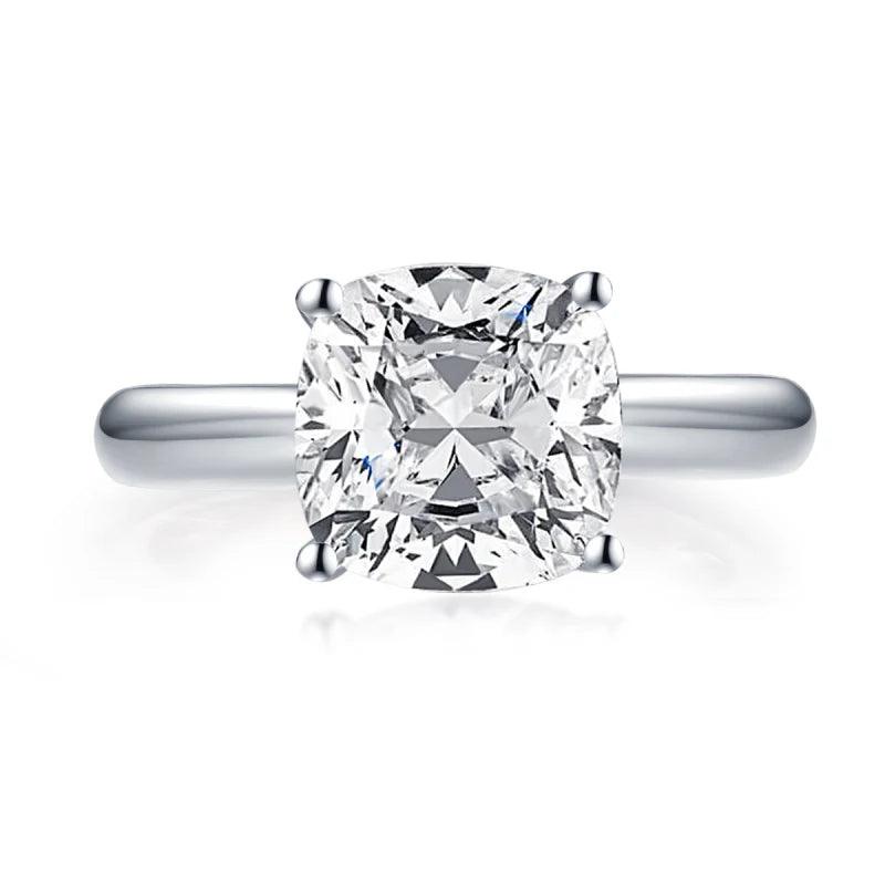 Fashion 3.0 CT Cushion Cut Solitaire Ring 925 Sterling Silver