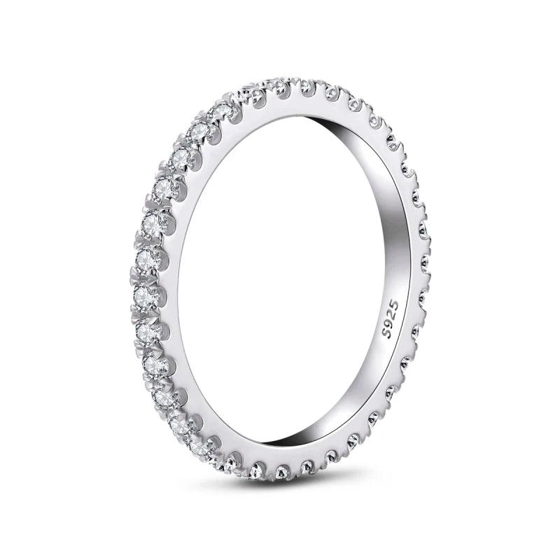 Skinny Simple Ring Moissanite 925 Siliver Women Band