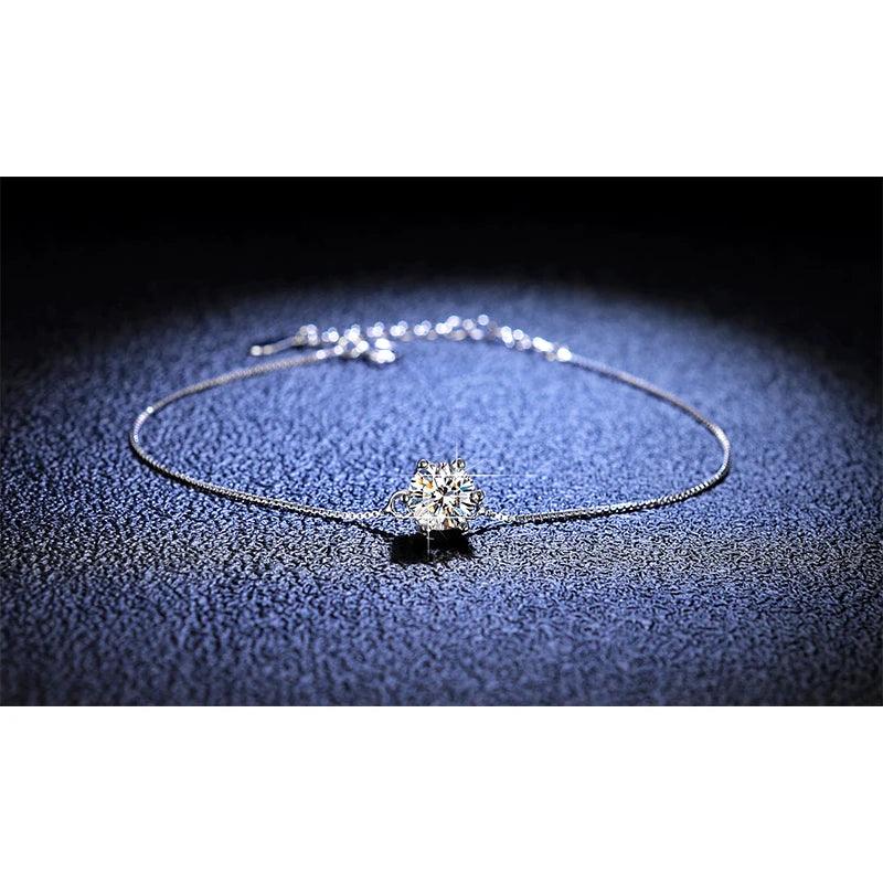 Skinny Luxury Bracelet Moissanite 925 Silver Women Band