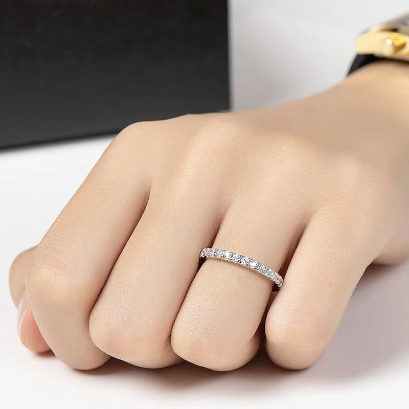 Skinny Simple Ring Moissanite 925 Siliver Women Band