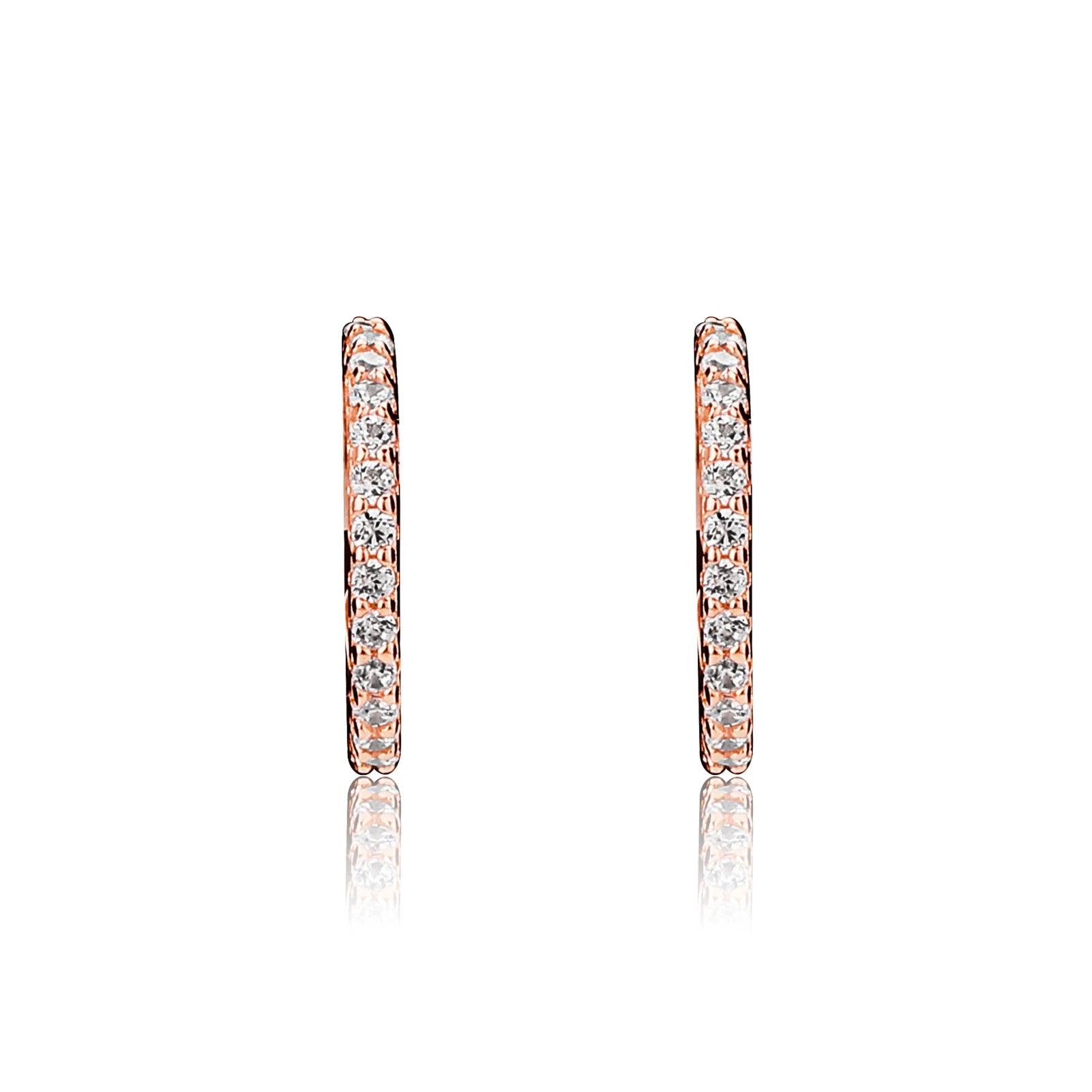 925 Sterling Silver C-shaped  Zircon Earrings Luxury