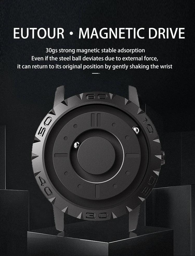 EUTOUR Watches Men Magnetic Watches 3D One Piece Quartz Luxury Watch