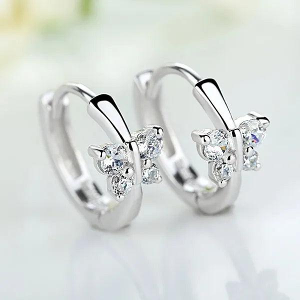 Cute Earrings Butterfly 925 Silver