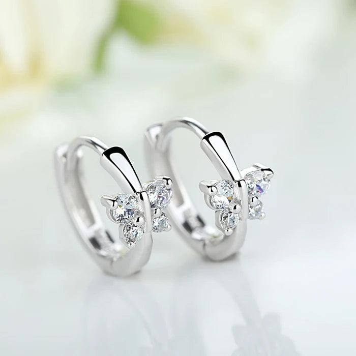 Cute Earrings Butterfly 925 Silver