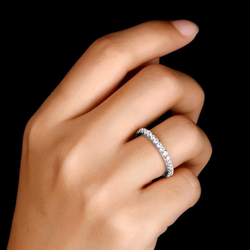 Skinny Simple Ring Moissanite 925 Siliver Women Band