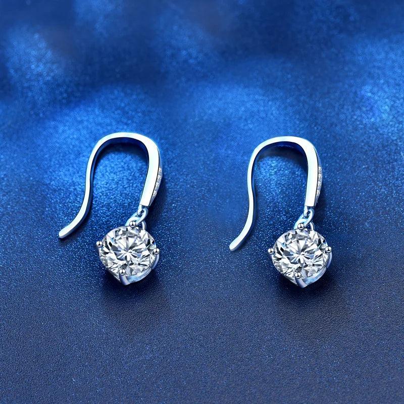 Simple 1ct S925 Sterling Silver Moissanite Stud Earrings