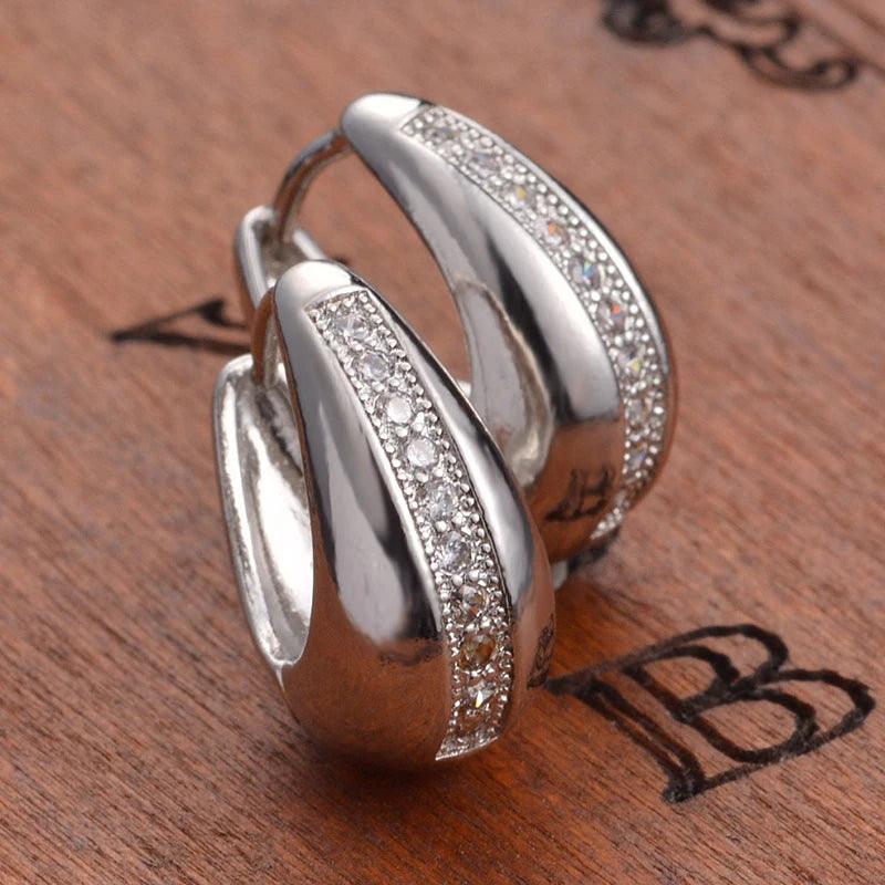 Real 925 Sterling Silver Small Hoop Earrings For Women