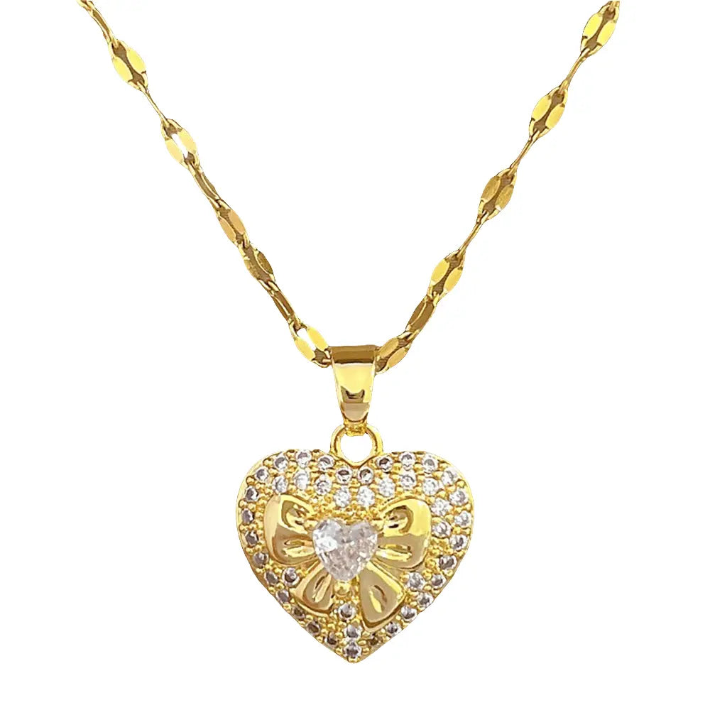 Heart Shaped Zircon Necklaces Design TETAEA