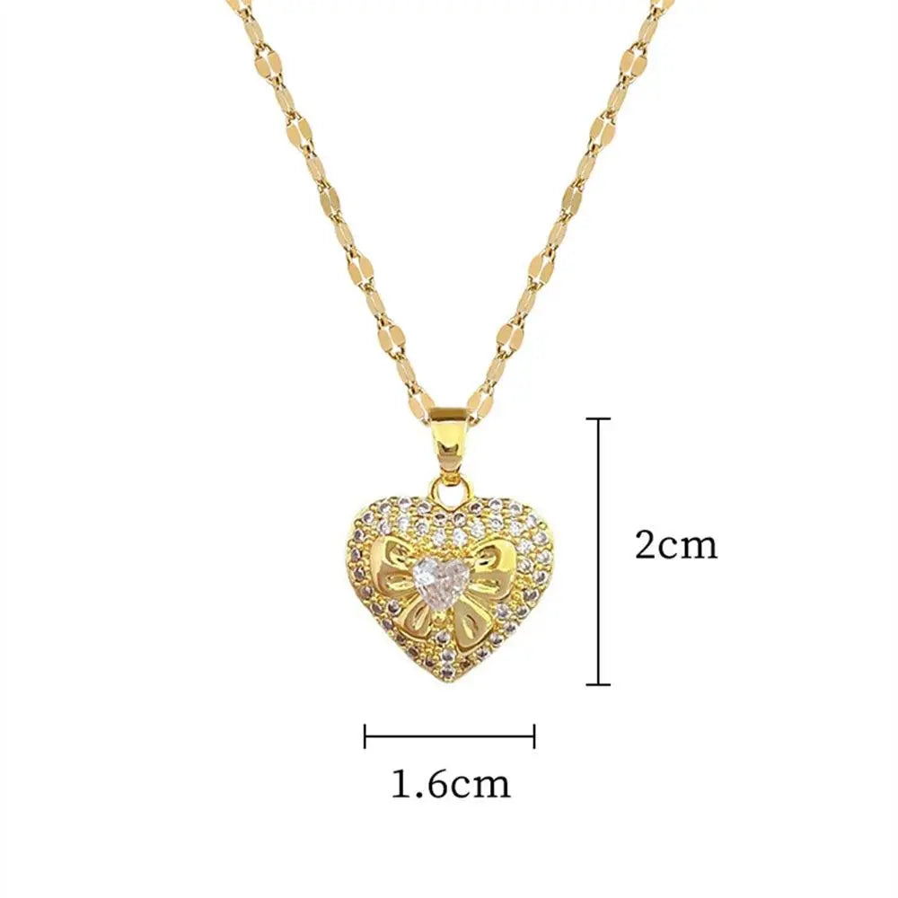 Heart Shaped Zircon Necklaces Design TETAEA