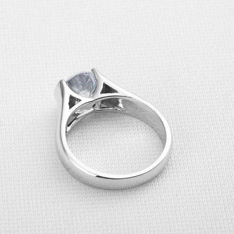 925 Silver Rings 2 Carat Round Cut Diamond