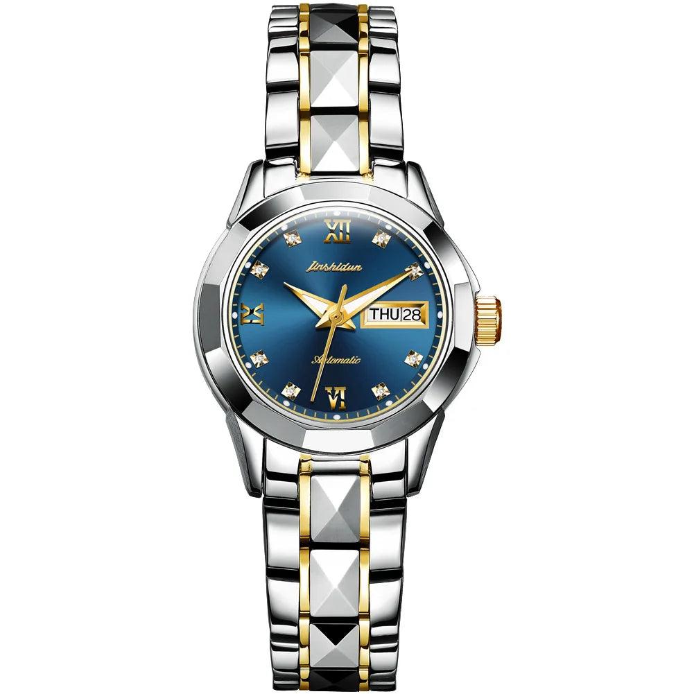 Luxury Ladies Mechanical Watch Sapphire Glass Tungsten Steel High Quality Water Resistant