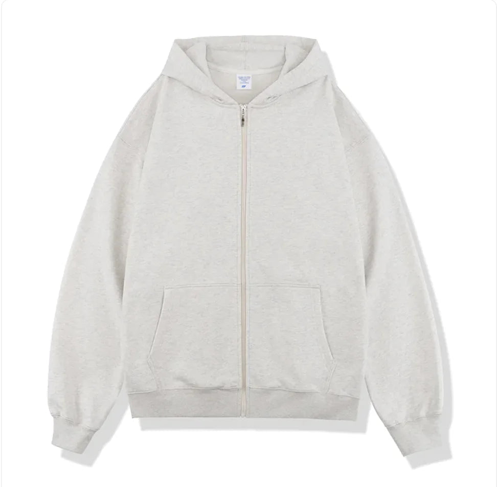 Autumn Winter Terry Hooded Zipper Sweater TETAEA