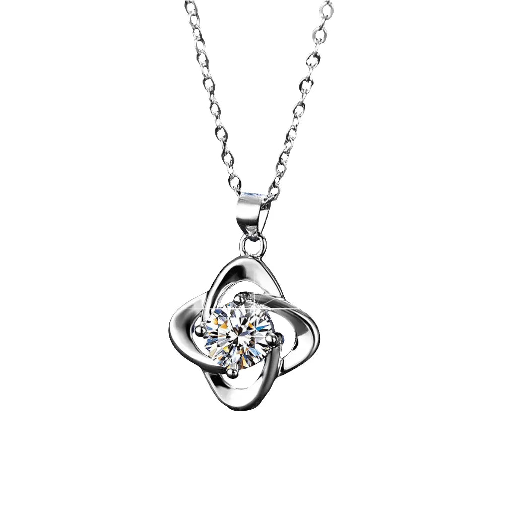 Luxury 1 Carat Moissanite Diamond Pendant Necklace for Women Classic Elegant Design TETAEA