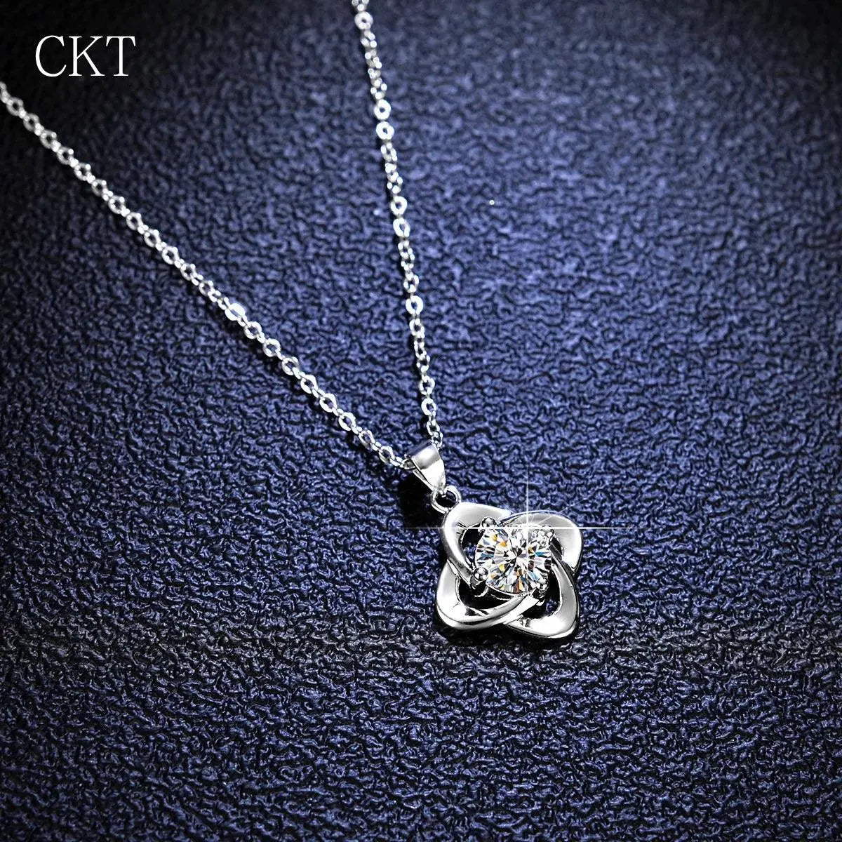 Luxury 1 Carat Moissanite Diamond Pendant Necklace for Women Classic Elegant Design TETAEA