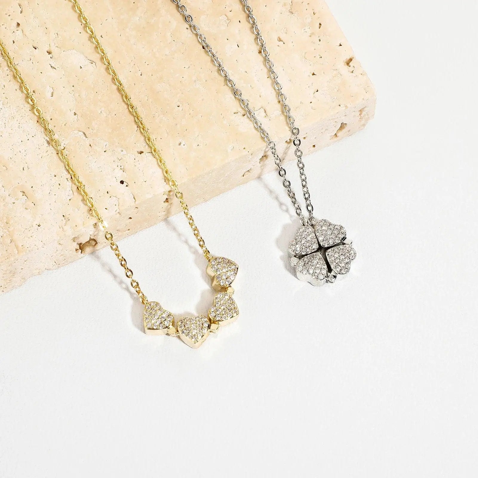 Luxury Four Leaf Flower Pendant Necklace Choker TETAEA