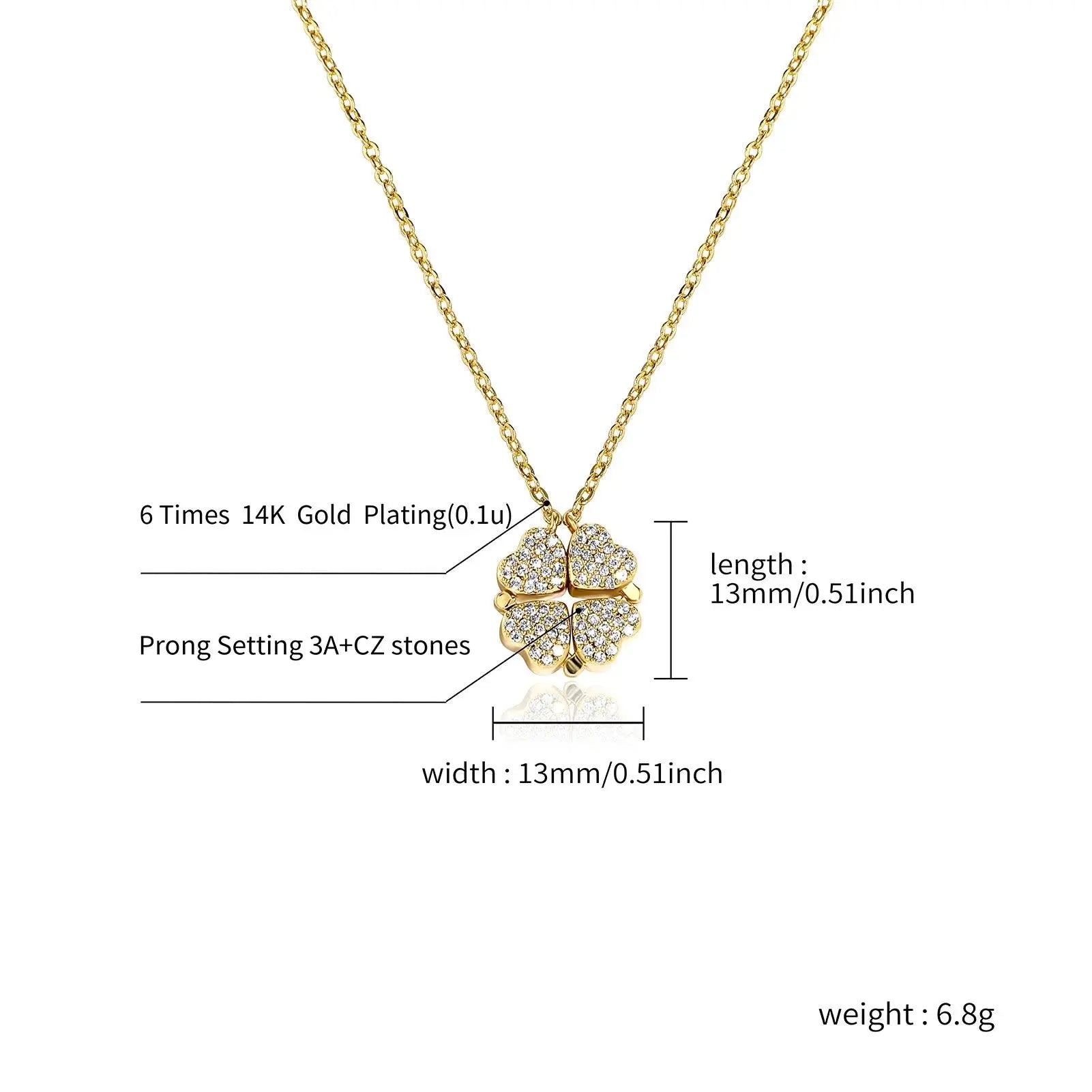 Luxury Four Leaf Flower Pendant Necklace Choker TETAEA