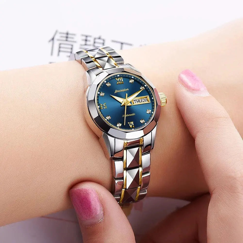 Luxury Ladies Mechanical Watch Sapphire Glass Tungsten Steel High Quality Water Resistant TETAEA