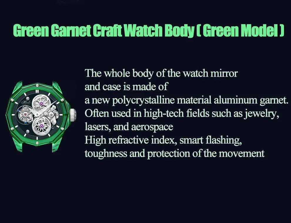 Luxury Mechanical Tourbillon Watch for Unisex with Clear Sapphire Strap TETAEA