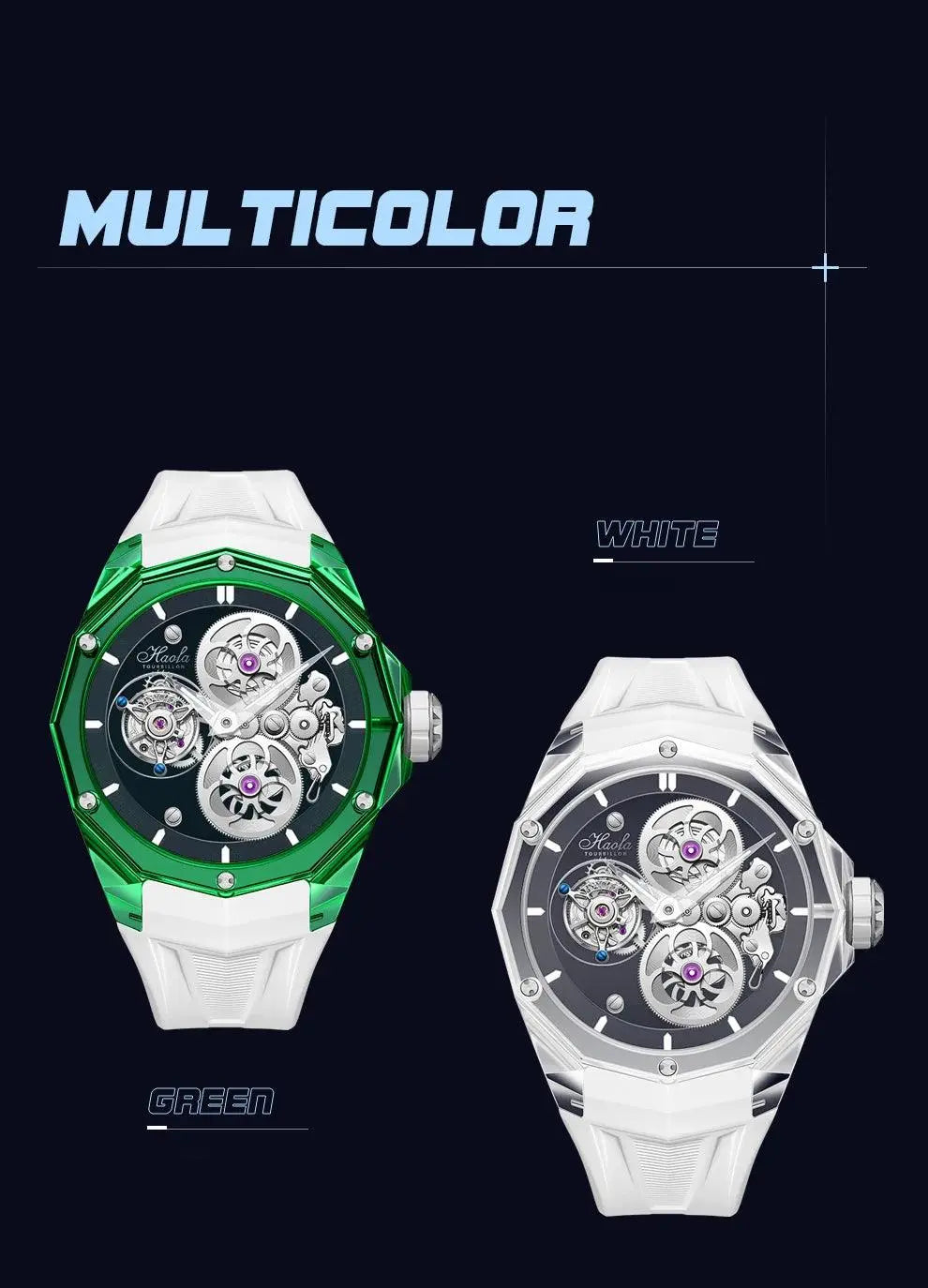 Luxury Mechanical Tourbillon Watch for Unisex with Clear Sapphire Strap TETAEA