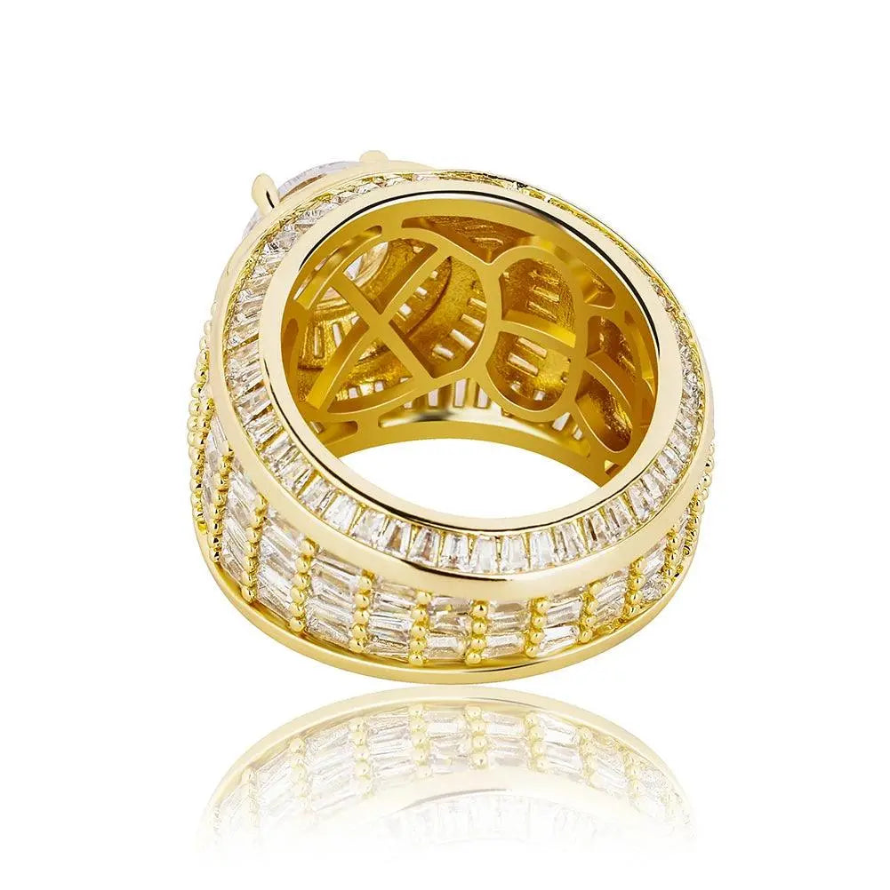 Luxury Men's Ring Huge High Quality White Gold TETAEA