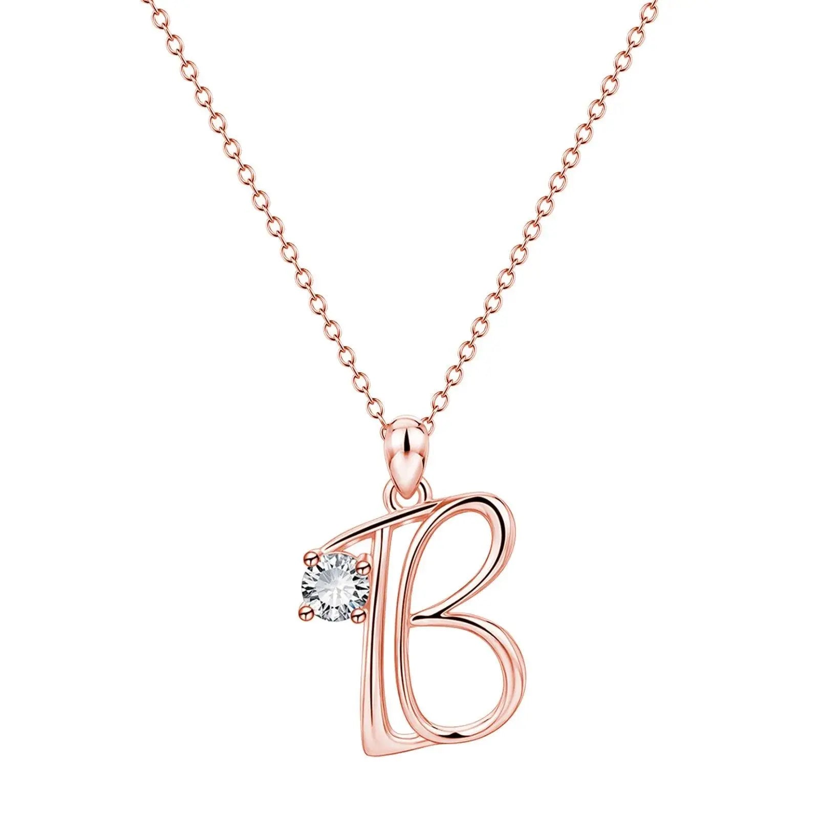 Luxury Silver 26 Letter English Alphabet Necklace TETAEA
