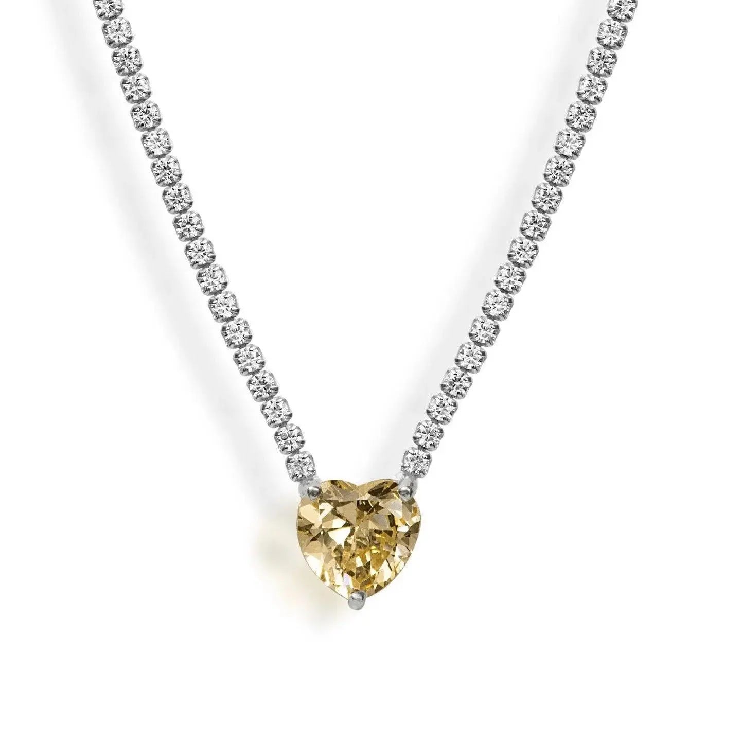 Luxury and sexy stainless steel necklace with zircon TETAEA