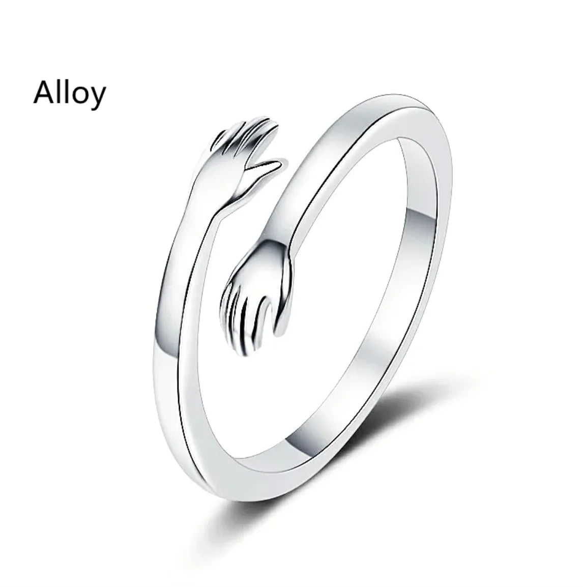 S925 Silver Couple Hug Ring