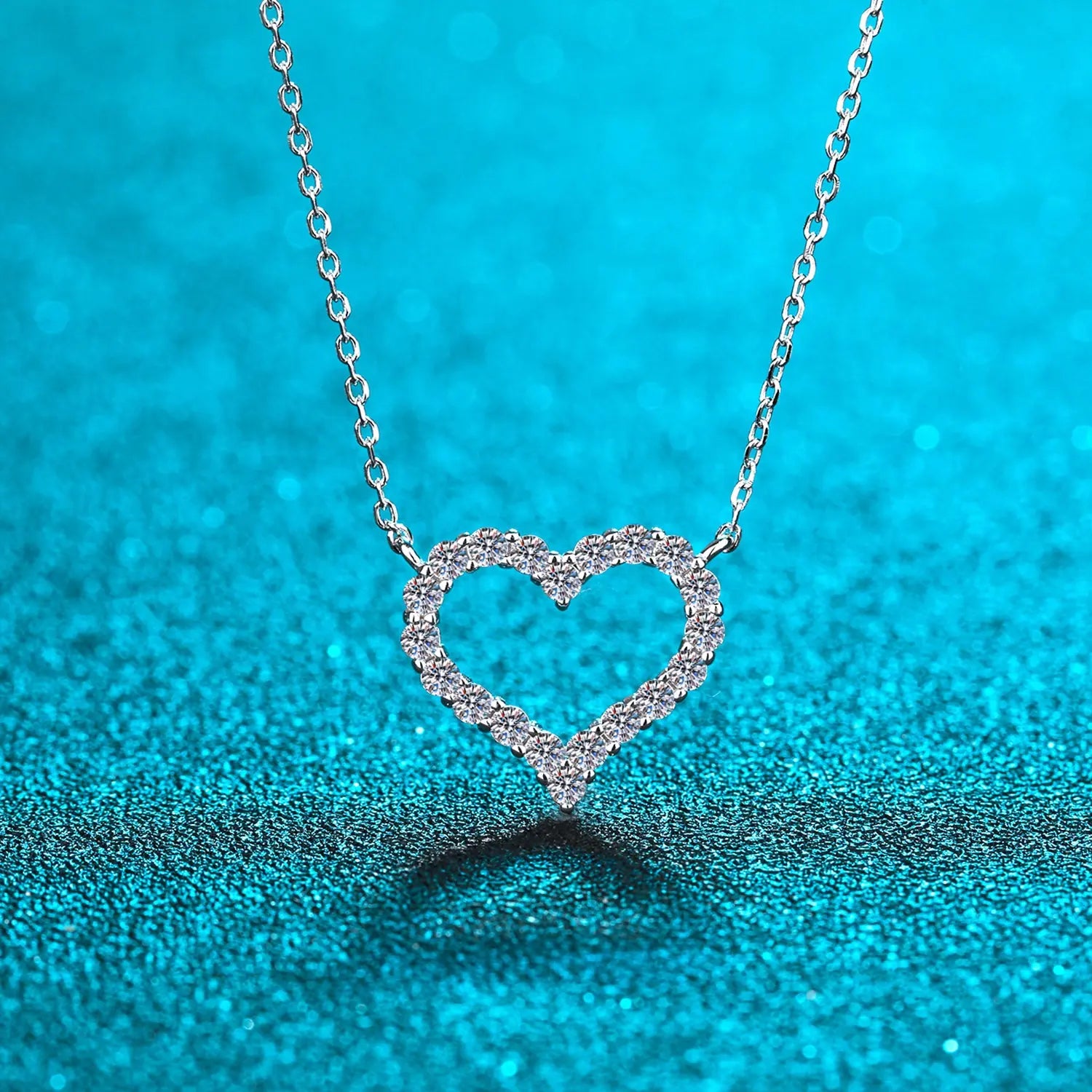 Moissanite 925 Sterling Silver Heart Shape Necklace Trendsi