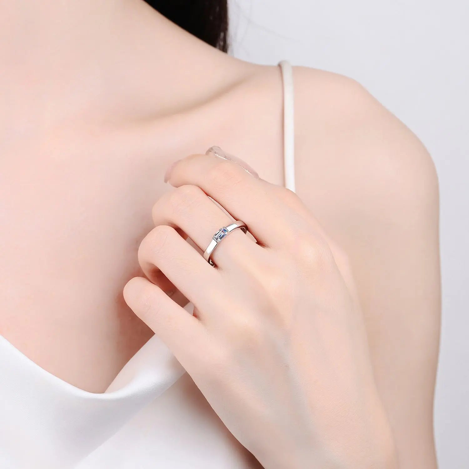 Moissanite 925 Sterling Silver Ring Trendsi