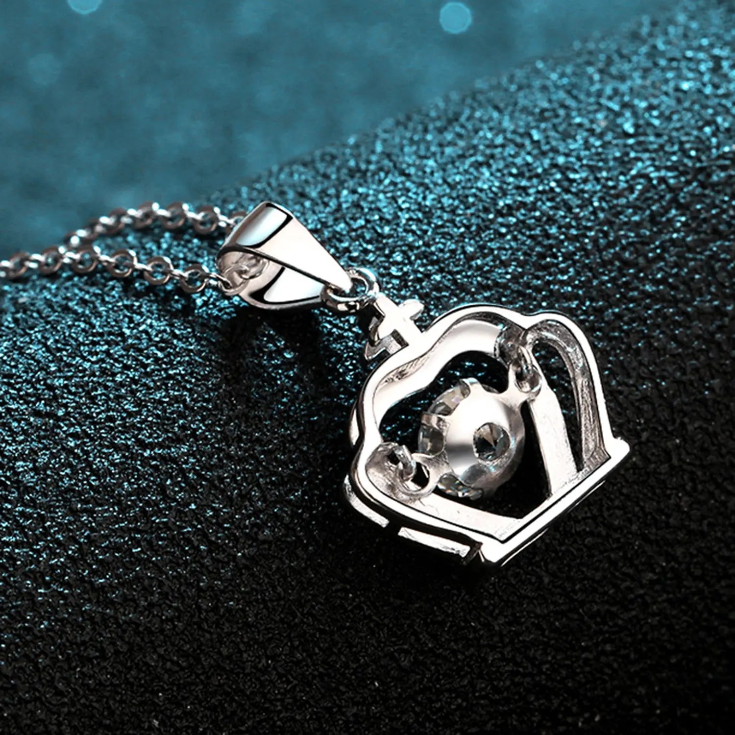 Moissanite Crown 925 Sterling Silver Necklace Trendsi