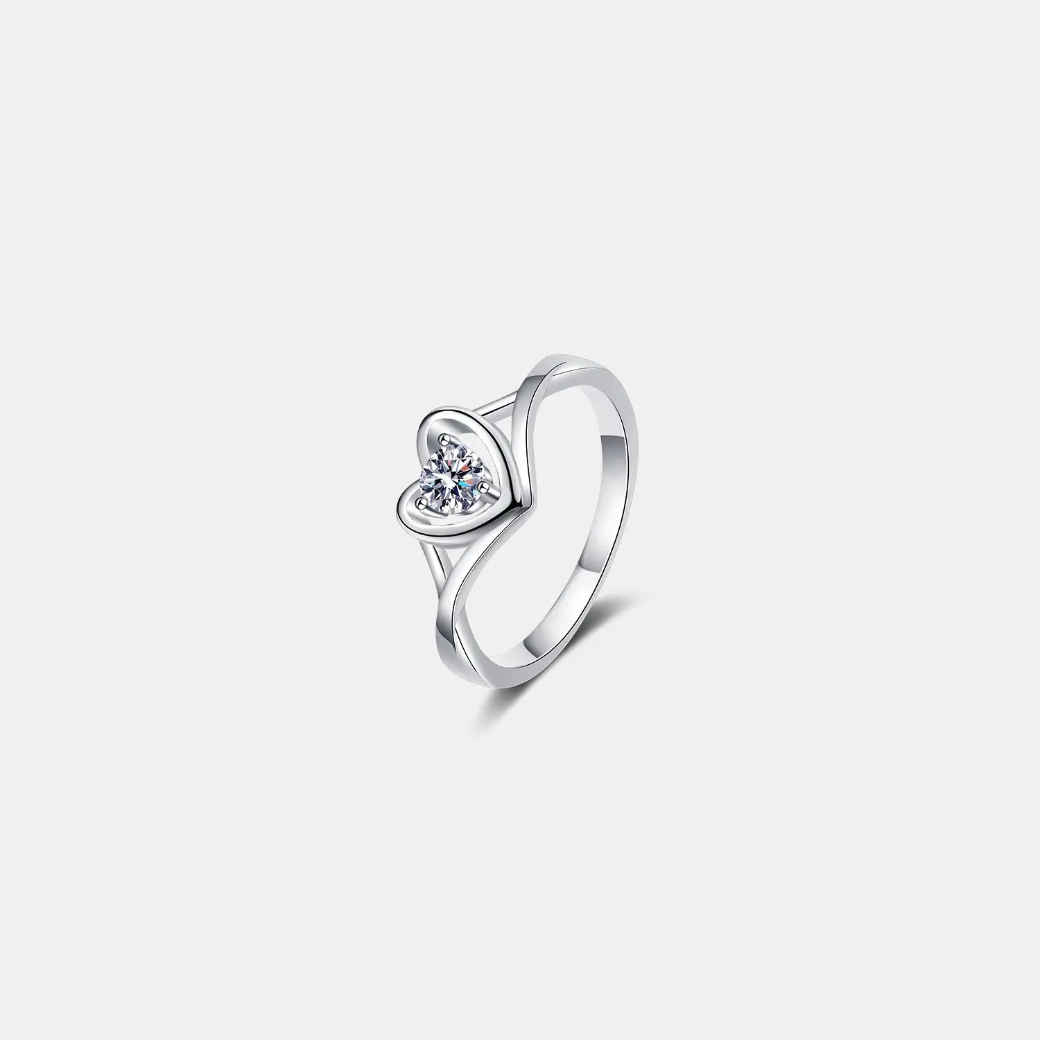 Moissanite Heart 925 Sterling Silver Ring Trendsi