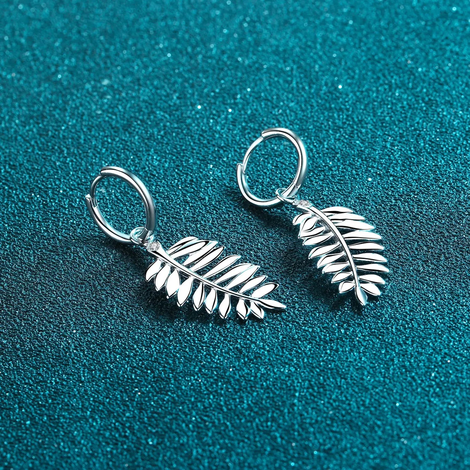 Moissanite Leaf 925 Sterling Silver Earrings Trendsi