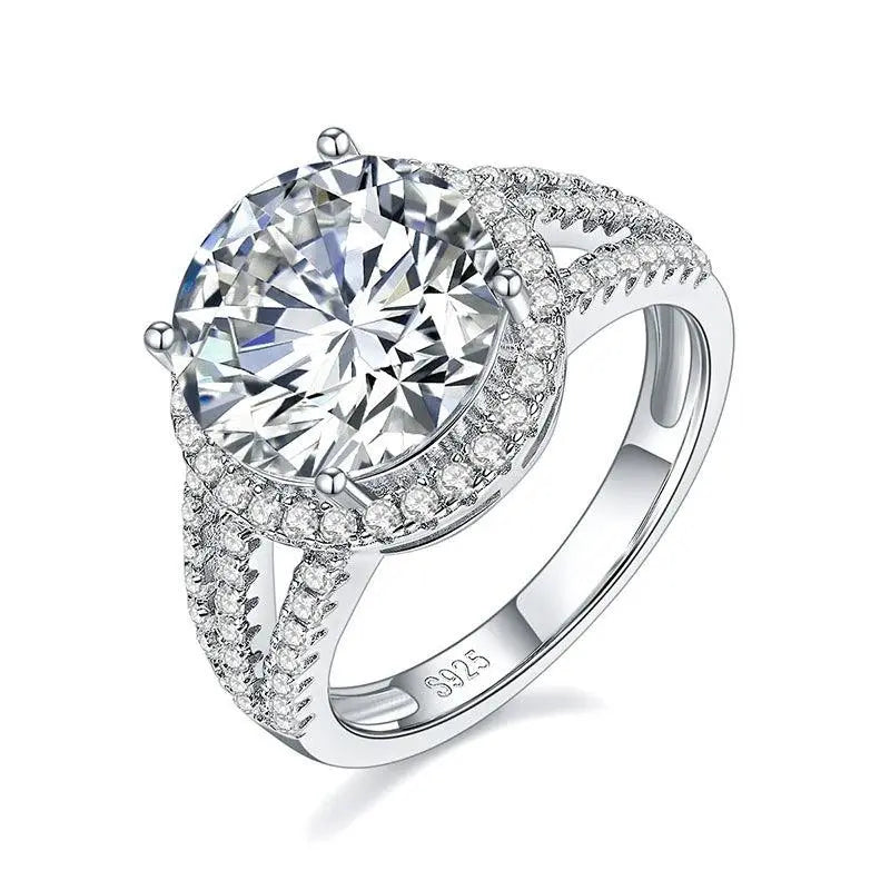 Moissanite Ring 5 Carat Round Classic TETAEA